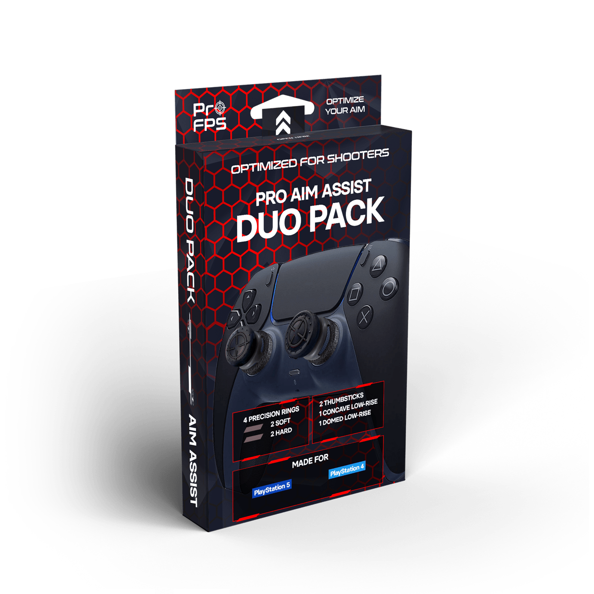 ProFPS Duo Pack Precision Rings + Thumbsticks Mixed (Black edition)
