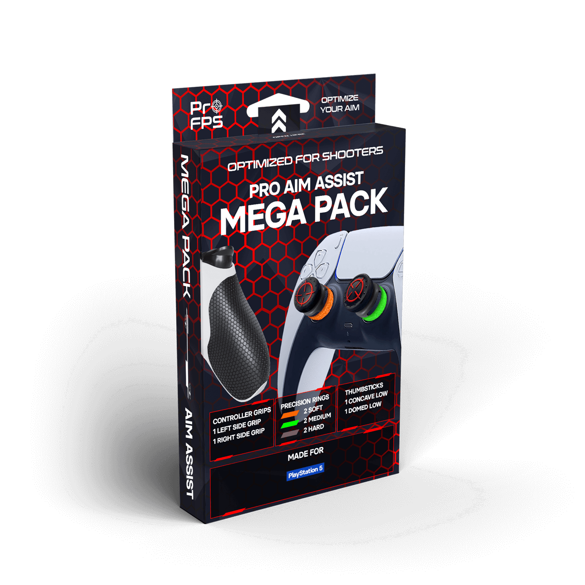 ProFPS Mega Pack Controller Grips + Precision Rings + Thumbsticks Mixed