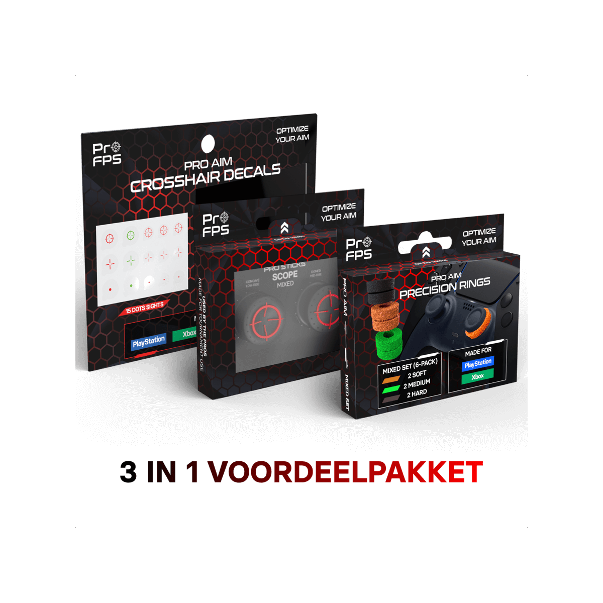 ProFPS Mega Pack Crosshair Decals + Precision Rings + Thumbsticks Mixed