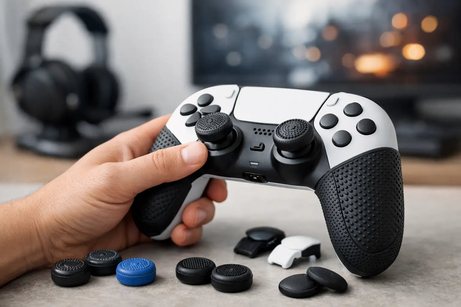 Accessoires tegen gladde controller voor meer grip