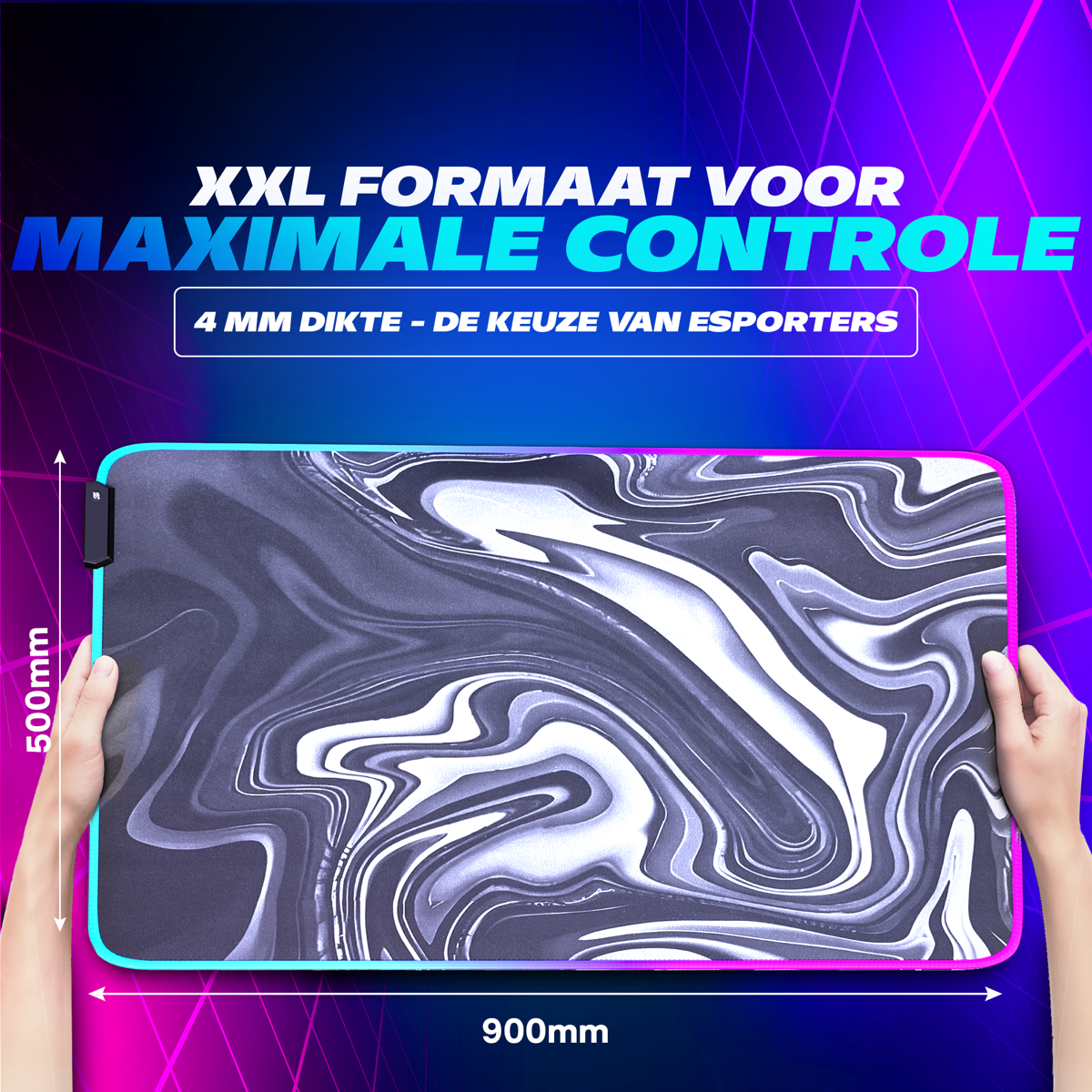 XXL Gaming Muismat 90x50 cm met RGB