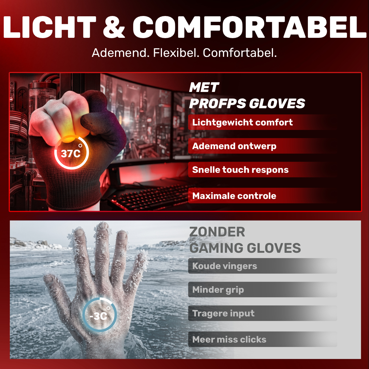 2-Finger Gaming Gloves